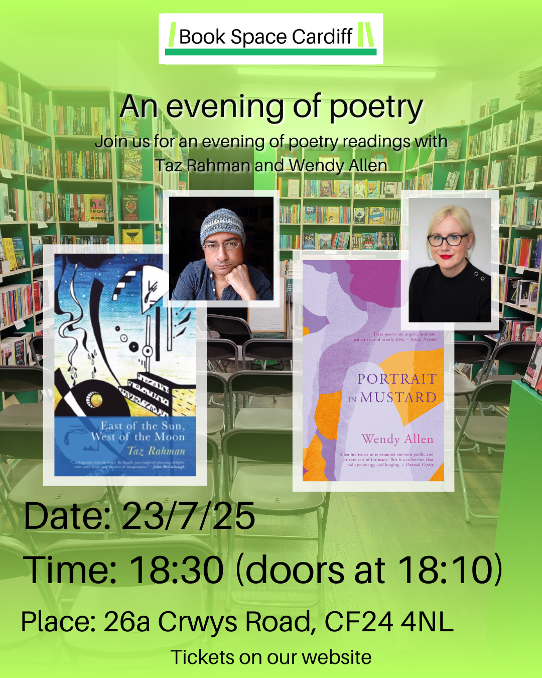 Wendy Allen and Taz Rahman poetry ticket